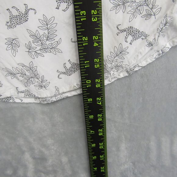 Jane And Delancey Top Large Cheetah Black White Button Shirt Soft Short Sleeve - Picture 8 of 10